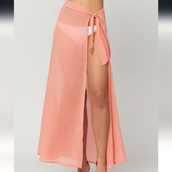 Chic Coral Swim Sarong for Women - Picture 5 of 7